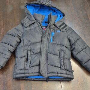 Kids Black and Blue Puffer Jacket
